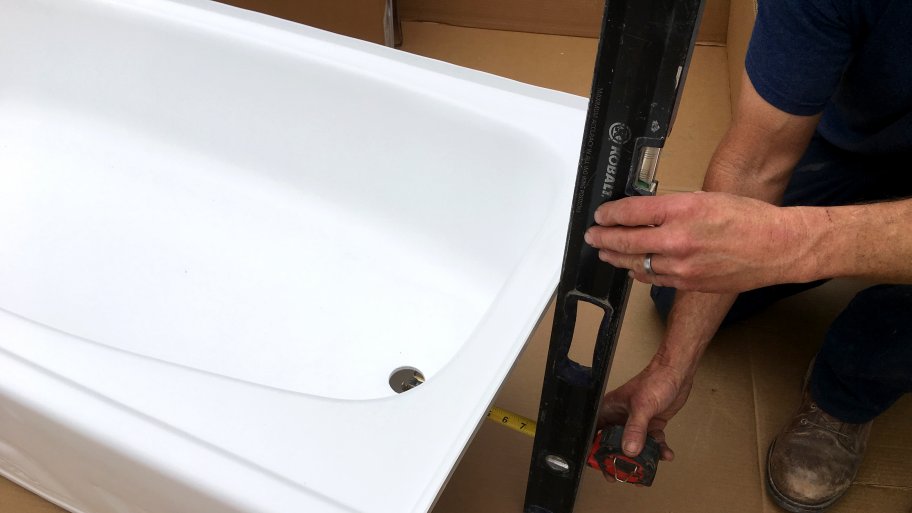 Measuring new bathtub install